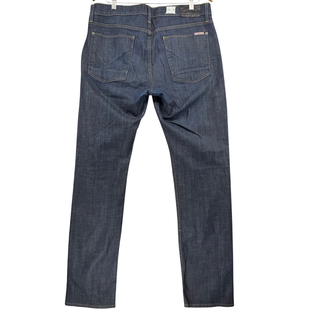 Hudson Blake Slim Straight Jeans Mens 34 x 33 Blue Dark Wash M275ZDHA